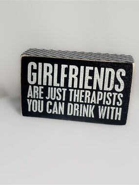 Funny Girlfriend Wood Block Sign | Designs by Kathy Friendship Decor